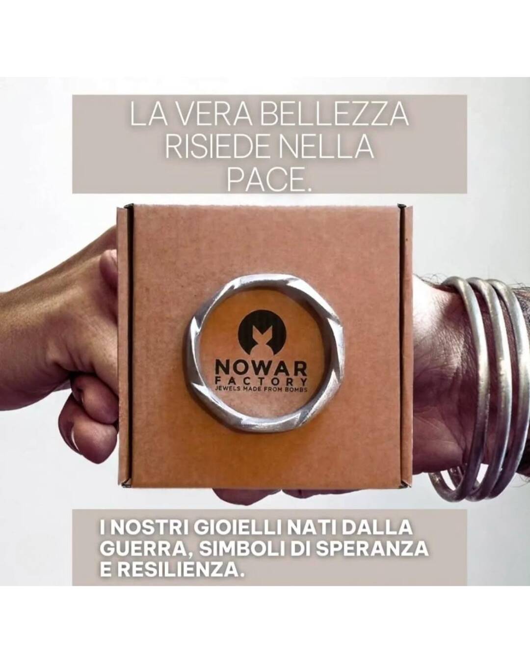 La vera bellezza risiede nella pace. I nostri gioielli nati dalla guerra, simboli di speranza e resilienza (Nowar factory)